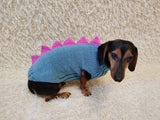 Dinosaur Dog Sweater - Hand-Knitted Dachshund Outfit