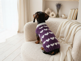 Dachshund knitted heart sweater, clothing Dachshund heart sweater, Valentine's day dog sweater, sweater for dachshunds, clothes for dog