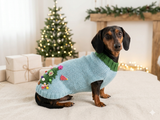 Christmas dressy coat with Christmas tree for dog,dachshund dressy Christmas sweater