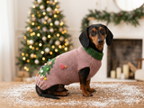 Christmas dressy coat with Christmas tree for dog,dachshund dressy Christmas sweater