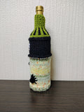 Spider & Pumpkin Halloween Wine Bottle Cozy | Knit Holiday Decor