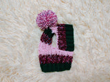 Comfort-Fit Knitted Dog Snood for Dachshunds - Soft Ribbed Dog Hat with Pom-Pom - Stay-On Winter Headwear for Long-Haired & Smooth Doxies