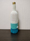 Starfish Knitted Wine Bottle Cover - Ocean Shells Cozy, Beach House Table Decor, Coastal Gift for Sea Lovers