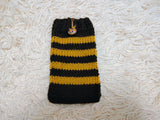 Cute Animal Companion Knit Phone Case | Striped Phone Sleeve-Handmade Knit Animal Phone Pouch | Cozy Stretchy Phone Sock