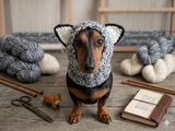 Gray wolf snood hat for dogs