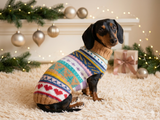 Christmas Jacquard Pet Sweater,Jacquard Jumper Heart Christmas Trees for Dogs