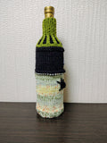 Spider & Pumpkin Halloween Wine Bottle Cozy | Knit Holiday Decor