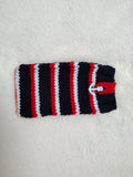 Nautical Striped Phone Sock | Handmade Knit Smartphone Sleeve -Handmade Marine Knit Phone Pouch - Mare Nostrum Collection