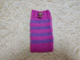 Cute Animal Companion Knit Phone Case | Striped Phone Sleeve-Handmade Knit Animal Phone Pouch | Cozy Stretchy Phone Sock