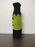 Frankenstein Halloween Wine Bottle Cover | Green Monster Cozy