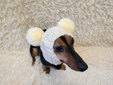 Hat winter pet wool with pompoms,clothes warm hat for dog