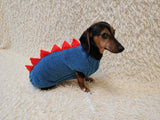 Dachshund Dinosaur Hoodie – Warm Knitted Sweater for Small Dogs