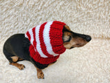 Mohair Wool Super Warm Dog Hat , Designer Pet Party Clothes outfit, Winter cloches knitted Dachshund Beanie