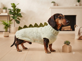 Knitted Dachshund Sweater with Dino Spikes, Wiener Dog Clothes, Custom Doxie Knitwear, Dinosaur Dog Costume, Small Dog Winter Sweater