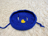 Duck dog hat Summer sun with holes for ears. Hand knitted sun cap dachshund. Stylish Pet Photo Props and Gift Dog Moms