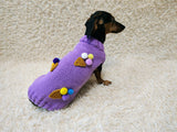 Dog Sweater with Ice Cream, Knitted Puppy Clothes, Cute Small Dog Clothes, Handmade Pet Sweater, Ice Cream Cone Dog Outfit