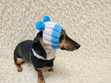 Double Pom Pom Dog Hat — Warm Wool Blend Winter Accessory