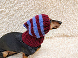 Mohair Wool Super Warm Dog Hat , Designer Pet Party Clothes outfit, Winter cloches knitted Dachshund Beanie