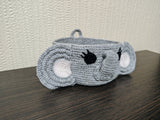 Crochet Elephant Basket, Grey Safari Nursery Storage Bin, Small Sewing Organizer, Cute Animal Yarn Bowl, Kids Room Decor, Baby Shower Gift