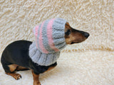 Mohair Wool Super Warm Dog Hat , Designer Pet Party Clothes outfit, Winter cloches knitted Dachshund Beanie