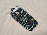 Knitted Wool Phone Sleeve, Universal Smartphone Pouch 6.7x3.5", Cozy Knit Cell Phone Case, Aesthetic Tech Accessory, Handmade Gift for Her