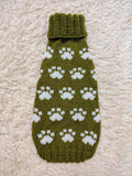 Knitted Dog Sweater & Snood – Cute Paw Print Design