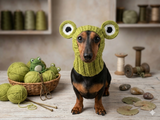 Frog dog hat,frog dog cloches hat snood