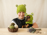 Frog Mommy and Dog Matching Hats:Halloween Pet hat Lover Set
