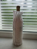Knitted Wine Bottle Cozy Cable Knit Sleeve, Red Valentine’s Day Wine Decor, Heart Buttons Bottle Sweater, Wedding Table Decor Housewarming Gift