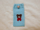 Bear Phone Sleeve, Universal Crochet Cell Phone Pouch 6.7x3.5", Cute Teddy Bear Phone Case, Soft Yarn Sock for iPhone Samsung, Cozy Gift