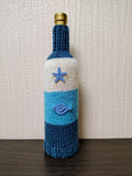 Knit Coastal Wine Bottle Sweaters | Starfish & Fish Sea Theme Decor
