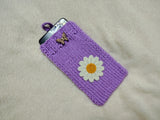 Crochet Daisy Phone Sock, Knitted Smartphone Sleeve with Flower Phone Pouch, Boho Cell Phone Case, Handmade Gift for Her