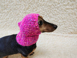 14 color Dog Hat Alpaca Tweed Striped, Knitted Set Warm Pet Clothes outfit apparel, Closed Ear Cap for Dachshunds beanie