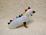 Dinosaur Dog Hoodie with Colorful Scales HandKnitted Pet Dino Costume for Small Dogs Halloween outfit for pet Dino Rex set for dachshund
