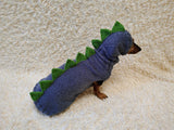 Soft Dinosaur Costume for Dogs – Knitted Sweater and Hat Bundle