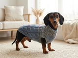 Size L Sweater for mini dachshund with arana,dachshund cloches wool sweater