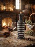 Knitted striped sweater for a bottle of wine