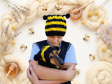 Matching bee Wool Hats for Mom and Dog: Bee Halloween Costume