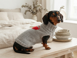 Heart wool sweater for pet, dog sweater for valentine's day, dog valentine's day gift with heart