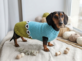 Pet clothes with sheep dog sweater with sheep, sheep dachshund clothes jumper