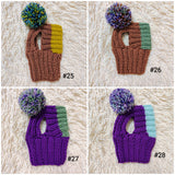 36 color Dachshund Snood with Pom Pom, Hand Knitted Dog Balaclava, Dog Winter Hat, Puppy Snood, Cute Dog Clothes, Small Dog Outfit