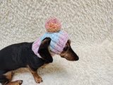 Knitted Dog Hat for Small Medium Dogs, Warm Puppy Hood, Winter Pet Balaclava, Dog Snood to Keep Ears Warm, Small Dog Winter Clothes, Cute Pet Gift