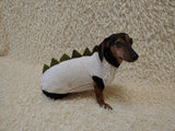 Knitted Dinosaur Costume for Dogs - Custom Dachshund Sweater