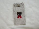 Bear Phone Sleeve, Universal Crochet Cell Phone Pouch 6.7x3.5", Cute Teddy Bear Phone Case, Soft Yarn Sock for iPhone Samsung, Cozy Gift