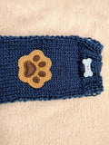 Dog Lover Knitted Phone Case with Paw Embroidery | Soft Wool Phone Sleeve | Wiener Dog Pouch with Bone Button | Cute Puppy Paw Gift for Her