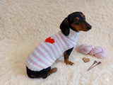 Sweater with hearts, wool sweatshirt for dog, hoodie for dachshund with heart