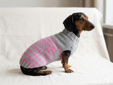 Jumper with hearts for dog valentine's day gift,Dachshund knitted heart sweater, clothing heart sweater, Valentine's day dog sweater