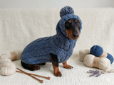 Dachshund costume winter warm sweater and hat with arans