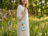 Handmade Knit Phone Purse • Y2K Aesthetic Phone Cover • Small Crossbody Pouch for Cellphone