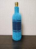 Shark Knitted Wine Bottle Cover - Nautical Ship Wheel Cozy, Ocean Beach House Decor, Unique Fisherman Gift